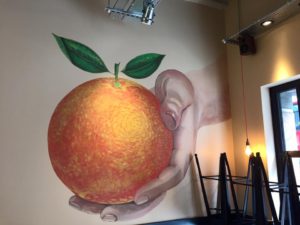 Image on wall graphic at Leon Restaurant. Production by Avon Signs