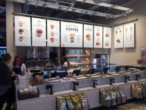 Image of illuminated menu board at Leon Restaurant in Moorgate London. Signs manufactured by Avon Signs